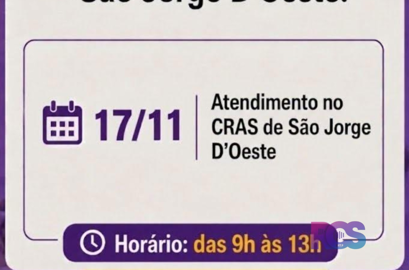 Polícia Civil realiza atendimento em São Jorge D’Oeste no dia 17 de novembro