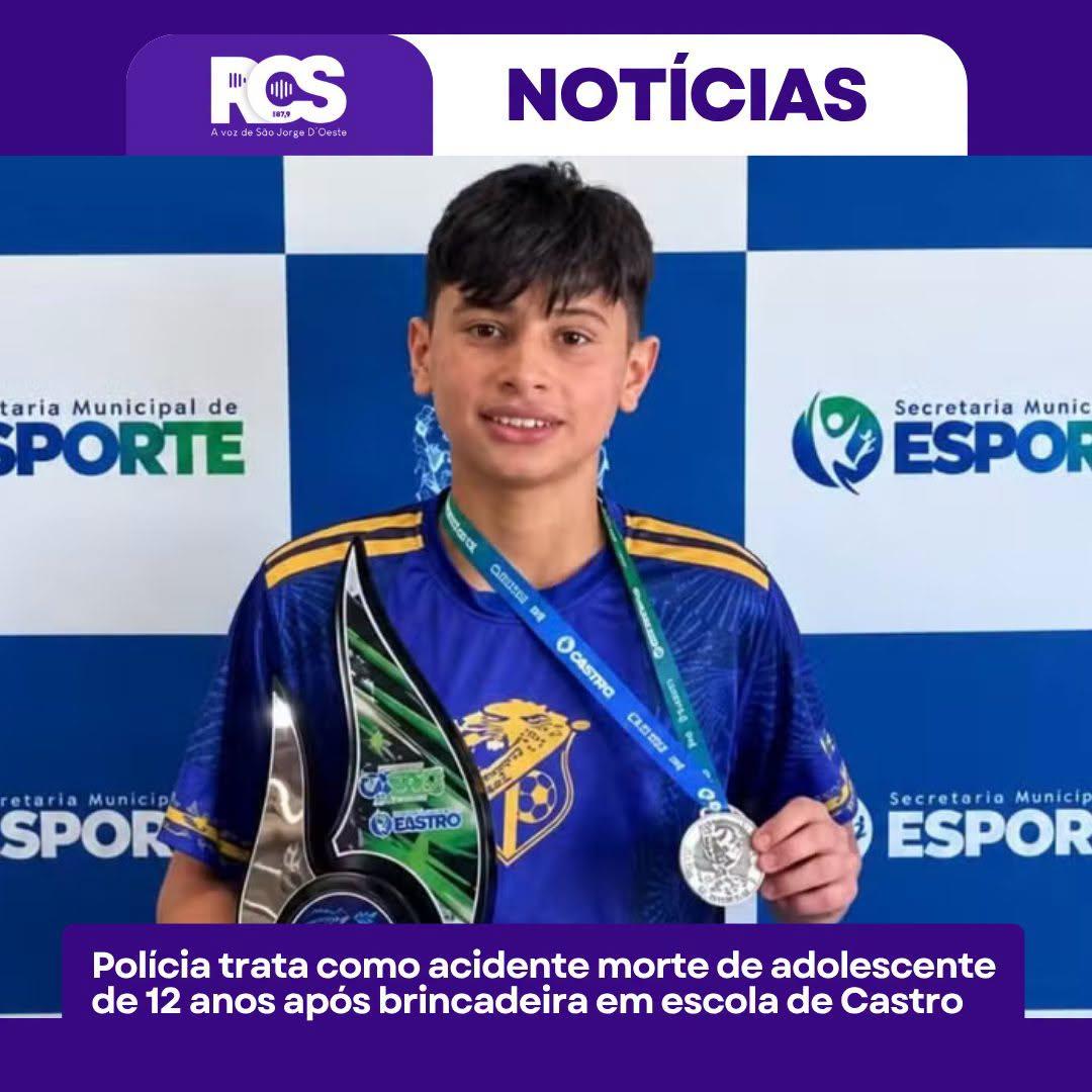 Polícia investiga morte de adolescente após brincadeira em escola de Castro