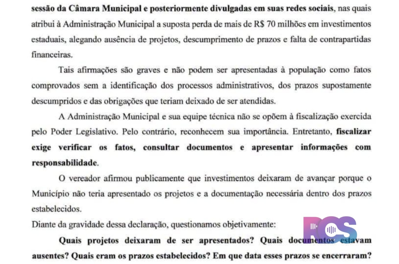 PREFEITURA DE SÃO JORGE D’OESTE REBATE VEREADOR E COBRA PROVAS SOBRE SUPOSTA PERDA DE R$ 70 MILHÕES