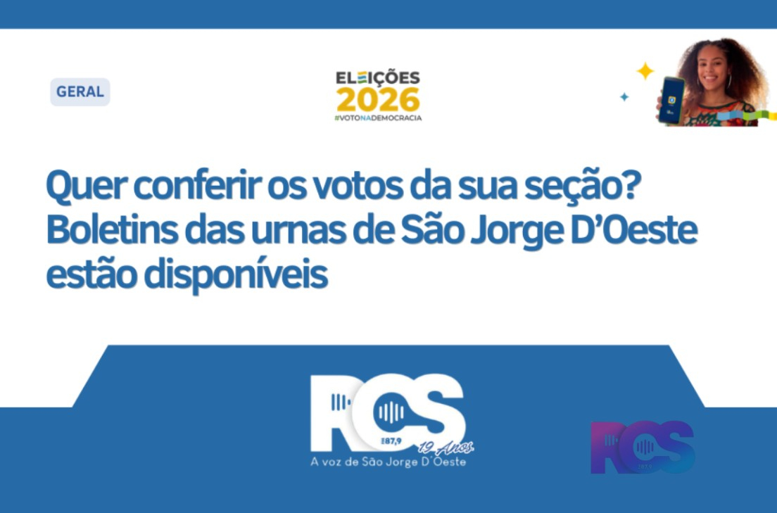 Quer conferir os votos da sua seção? Boletins das urnas de São Jorge D’Oeste estão disponíveis